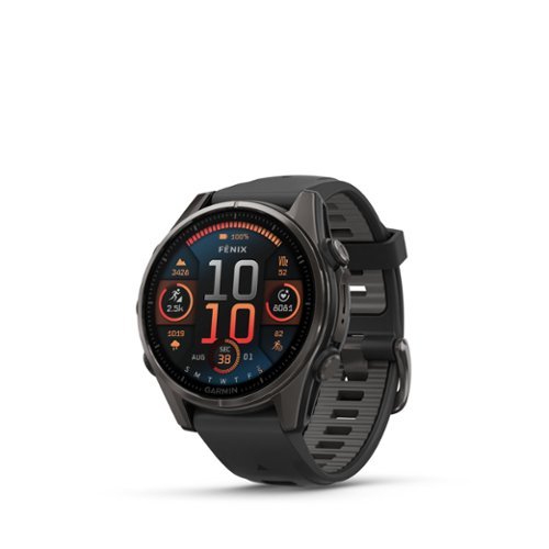 Garmin - f?nix 8 AMOLED Sapphire  GPS Smartwatch 43mm Fiber-reinforced polymer - Carbon Gray DLC Titanium