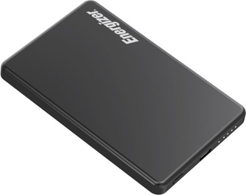 Energizer - 5,000mAh SLIM METAL 20W Magnetic Wireless Qi/Qi2.0/MagSafe PowerBank, Portable Charger, 2 Outputs, LED Display, & USB-C - Black