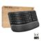 Logitech - Wave Keys For Business Ergonomic Wireless Scissor Tactile Switch Keyboard with Cushioned Palm Rest - Graphite-Front_Standard