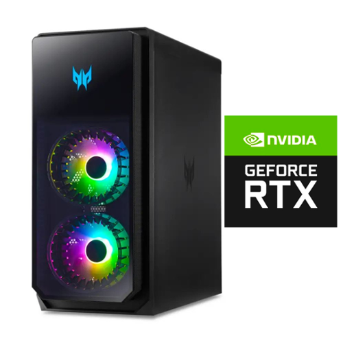 Acer - Refurbished Excellent - Predator - Desktop Intel Core i7 NVIDIA GeForce RTX 4080 3.40GHz 32GB RAM 3TB HDD+SSD W11P | PO7-650-UR11 - Black-Front_Standard 
