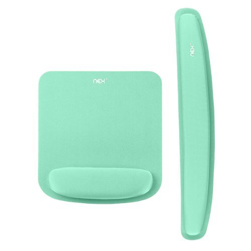 Oumilen - Ergonomic Wrist Rest Set - Mouse Pad with Memory Foam Support and Keyboard Wrist Rest for Pain Relief - Mint-Front_Standard 