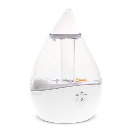 CRANE - 0.5 Gal. Droplet Ultrasonic Cool Mist Humidifier - Clear/White