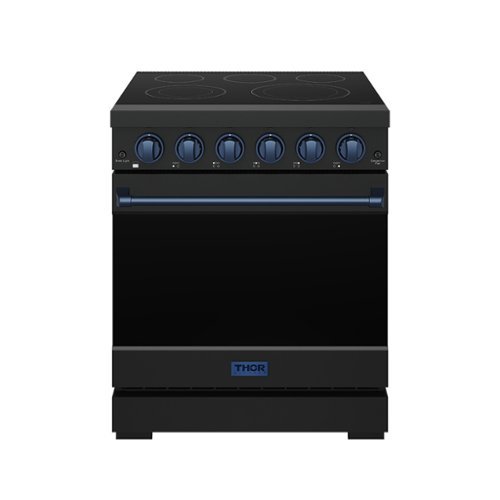 Gordon Ramsay Series by Thor Kitchen 4.55 Cu. Ft Freestanding Electric Range with Navy Blue Hardware - Matte Black