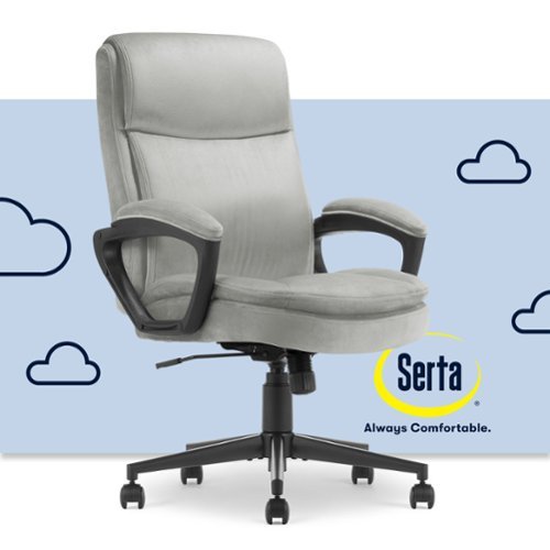 Serta - Comfort Ergo Ergonomic Executive Upholstered Office Chair - Gray - Velvet-Front_Standard 