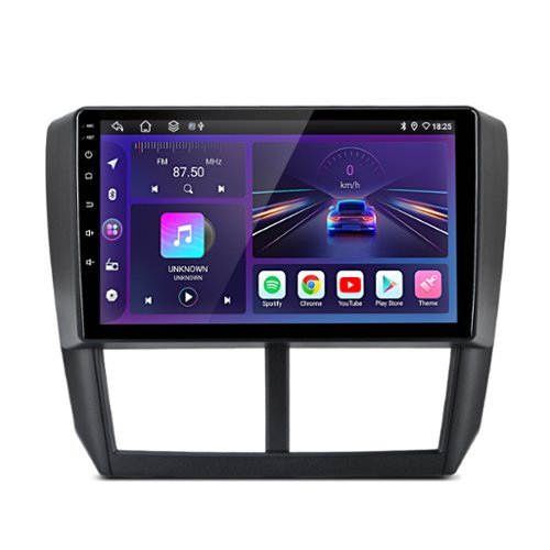 Junsun - For Subaru Forester Impreza 2008-2012 9" 8 Core 6+128GB Android15 carplay Car Stereo Radio GPS Navi WIFI RDS SWC BT FM - Black-Front_Standard 