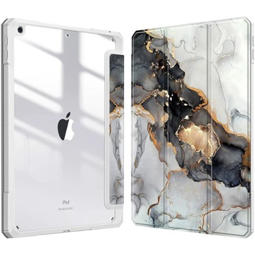 Kitcheniva - Lightweight Shockproof Case For iPad 9th 8th 7th 10.2 Inch Clear Back - Cloudy Marble-Front_Standard 
