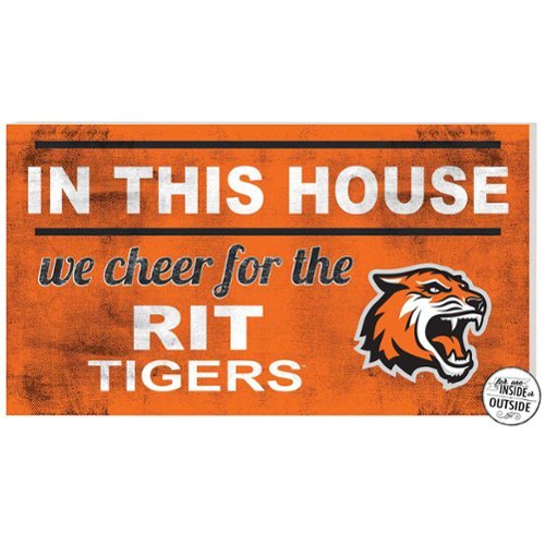 Jardine - Rochester Institute of Technology Tigers 11'' x 20'' Indoor/Outdoor In This House Sign - Orange-Front_Standard 