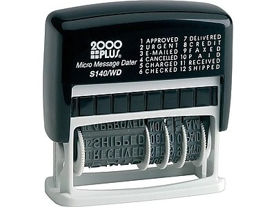 2000 Plus - Printer Line Rectangle Dater Stamp, Ink, 1 1/16" x 5/32" (011090) - Black