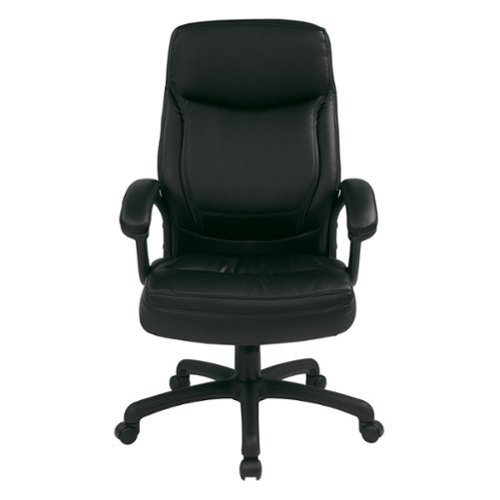 Office Star Products - High-Back Eco Leather Executive Chair - Black