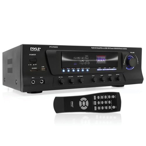 PYLE - 30-Watt Stereo AM/FM Receiver with Dock for iPod - Black