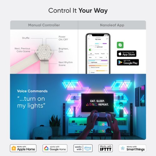 Nanoleaf Lines 60 Degrees Smarter Kit (9 Light Lines) - Multicolor BUY ONLINE
