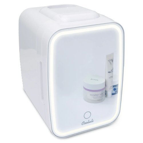Cooluli Glow Beauty 4L Mini Fridge with Mirror LED - White