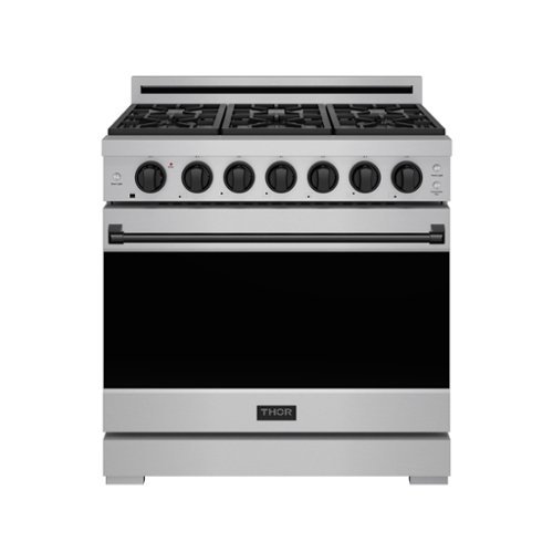 Gordon Ramsay Series by Thor Kitchen 6.0 Cu. Ft Freestanding Gas Range with Black Hardware - Stainless Steel