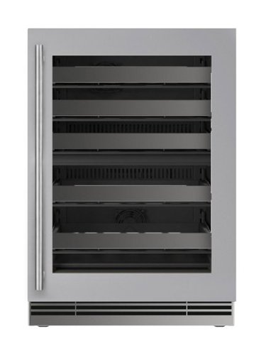 U-Line - 24"W. 5.1 Cu.Ft. Built-In Dual-Zone Wine Ref.- Frame w. Glass - Stainless Steel