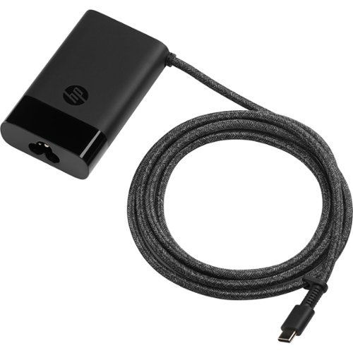 HP - 65W USB Type-C Laptop Power Charger 671R3UT#ABA - Black-Front_Standard 