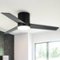 Parrot Uncle - 48" Modern LED Flush Mount Ceiling Fan with Remote Control - Black-Front_Standard