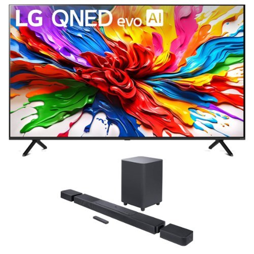 LG - 65QNED92AUA 65 Inch 4K QNED Mini LED evo AI Smart TV with a JBL BAR-1300X 11.1.4ch Soundbar (2025)-Front_Standard 