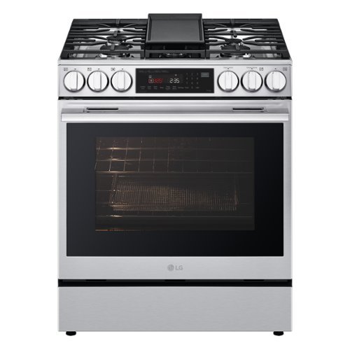 LG - 6.3 Cu. Ft. Slide-In Gas True Convection Smart Range with EasyClean, Air Fry, and Flex Control Knobs - Stainless Steel-Front_Standard 