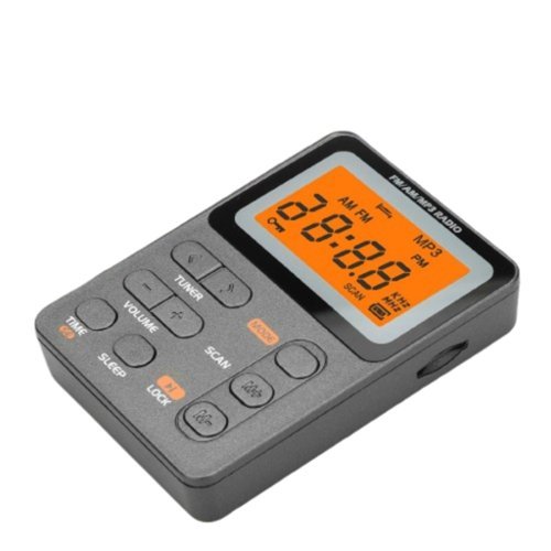 Stock Preferred - Pocket Digital LCD AM/FM Radio & MP3 Player with Earphones - Gray-Front_Standard 