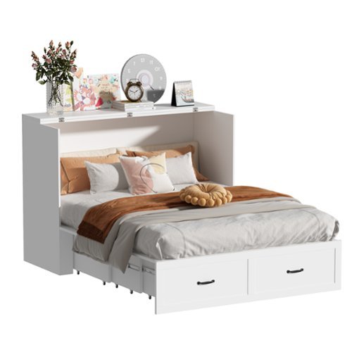 FUFU&GAGA Queen Size Murphy Bed With Electrical Socket and Space