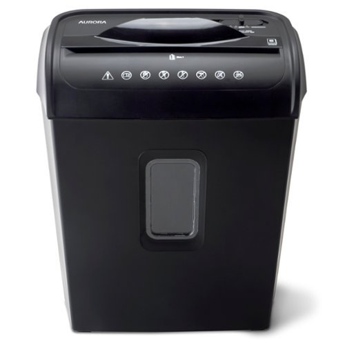 Aurora - AU608MB High-Security 6-Sheet Micro-Cut Paper Credit Card Shredder 3.5-Gallon Wastebasket, 4-Minute Running Time - Black-Front_Standard 