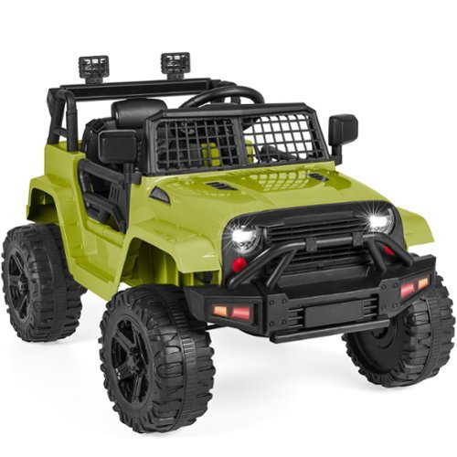 Best Choice Products - 12V Kids Ride On Truck Car w/ Parent Remote Control, Spring Suspension, LED Lights - Green-Front_Standard 