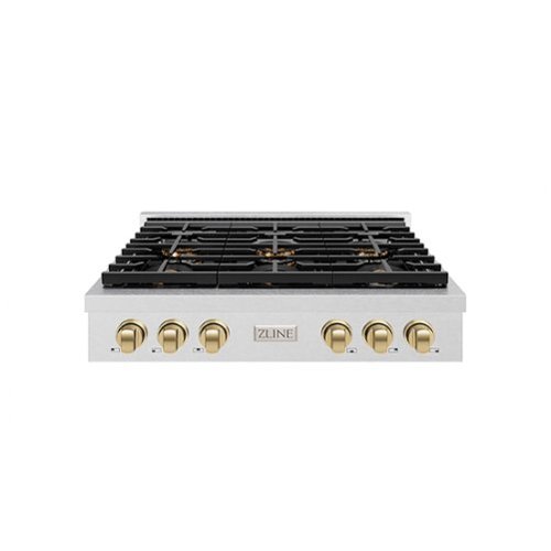 ZLINE - Autograph 36 in. Satin Steel Paramount Rangetop with 6 DuoPro Burners and Bronze Accents (PSRTSZ-36-CB) - Satin Stainless Steel