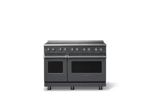 Front. Viking - 48 in. Wide 6 Elements Pro 5 Series 7.3 Cu. Ft. Freestanding 6 Element Induction Convection Range - Cast Black - Cast Black.