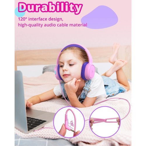 Tronsmart KH01 Wired Headphones for School Travel, Safe Volume Limited, Foldable Lightweight Over-Ear Headphones for PC/Tablet - Violet Pink HOW TO BUY