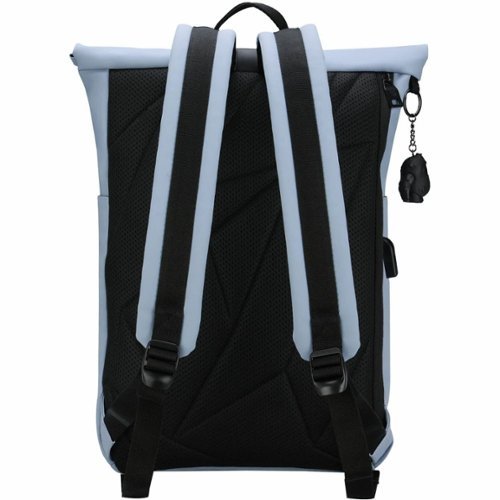 Swissdigital Design LAMONE Rolltop TSA-Friendly Water-Resistant Backpack With USB Charging Port  RFID Protection and Fits Up to 16″ Laptop - Light Blue WORLDWIDE DELIVERY