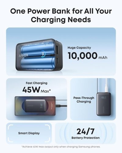 スマホアクセサリー Anker Nano Power Bank 10000mAh 45W Anker Nano Power Bank (10K, 45W, Built In Retractable USB C Cable