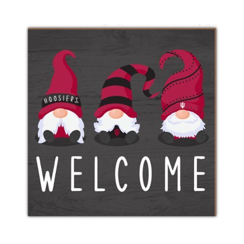 Fan Creations - Indiana Hoosiers 10'' x 10'' Welcome Gnomes Sign - Multicolor-Front_Standard 