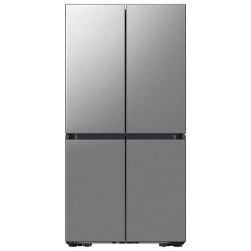 Samsung - Bespoke 23 cu. ft. Counter Depth 4-Door French Door Refrigerator with AI Hybrid Cooling & Beverage Center™ - Stainless Steel