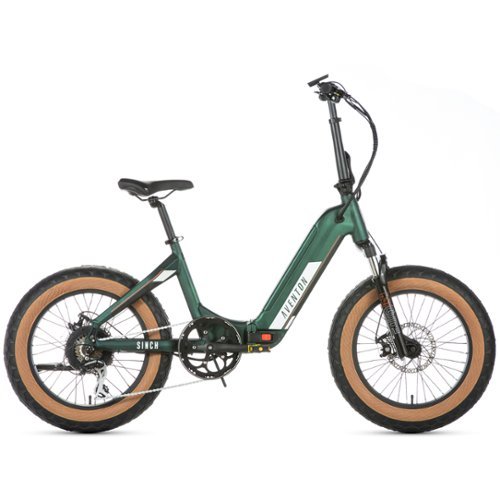 Aventon - Sinch Step-Through Foldable Ebike w/ 40 mile Max Operating Range and 20 MPH Max Speed - OSFA - Moss Green-Front_Standard 