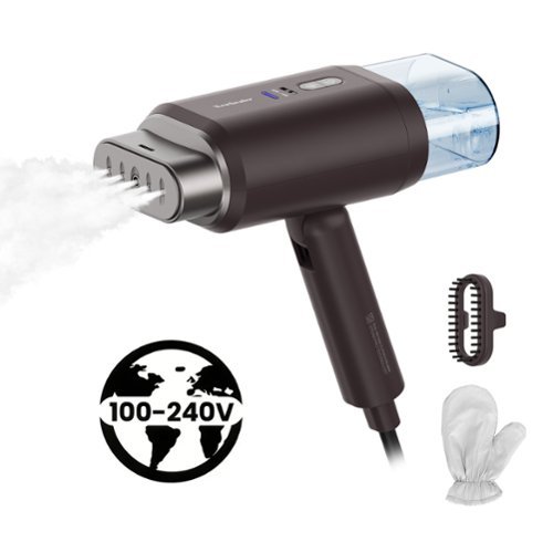 Newbealer - Portable Steamer for Clothes,110V-240V Powerful Travel Steamer,20-Second Heat Up,180ml Detachable Tank,Self-Cleaning - Chocolate Brown​-Front_Standard 