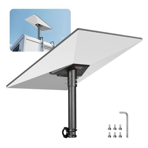 VEVOR - Starlink RV Ladder Mount, 360°Adjustable Angle Mounting Standard Gen 3 Pipe Kit - Black-Front_Standard 