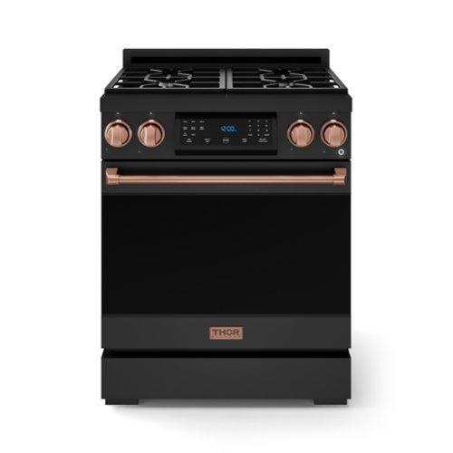 Gordon Ramsay Series by Thor Kitchen 4.55 Cu. Ft Freestanding Liquid Propane Gas Range with Rose Gold Hardware - Black