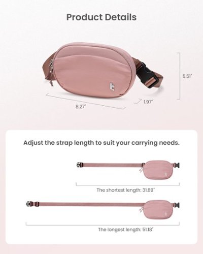 tomtoc SlingBean-T32 1.5L Sling Bag with RFID Blocking, Belt Bag Fanny Pack Waist Bag Crossbody Bag for Travel, Everyday - Pink HOW TO BUY