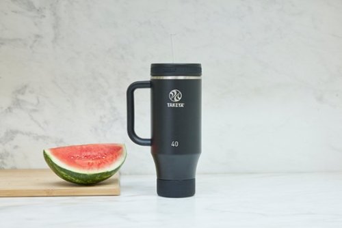 Takeya 40-oz. Straw Tumbler with Handle - Onyx SHOP ONLINE