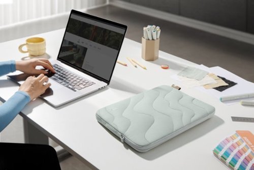 tomtoc Terra-A27 Puff Recycled Laptop Sleeve Bag for 13-inch MacBook Air M4 A3240/M3/M2/M1, 13 Inch MacBook Pro, Quilted Design - Lakeshore BUY IN SINGAPORE