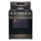 LG - 6.3 Cu. Ft. Freestanding Gas True Convection Smart Range with EasyClean, Air Fry and Premium Handle - Black Stainless Steel-Front_Standard