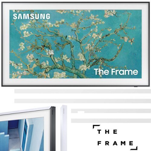 Samsung - 32" The Frame QLED UHD Quantum HDR Smart TV w/ White Bezel (2023 Model)-Front_Standard 