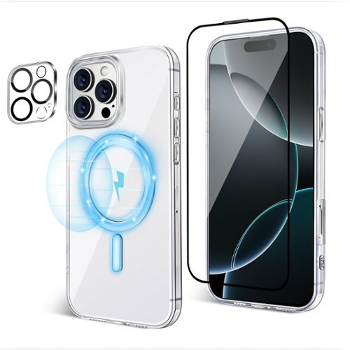 3inus - 2-in-1 for iPhone 16 Pro 6.3" Magnetic Case and 9H Hardness Screen Protector, Compatible with Magsafe, Shockproof - Crystal Clear Not Yellowing