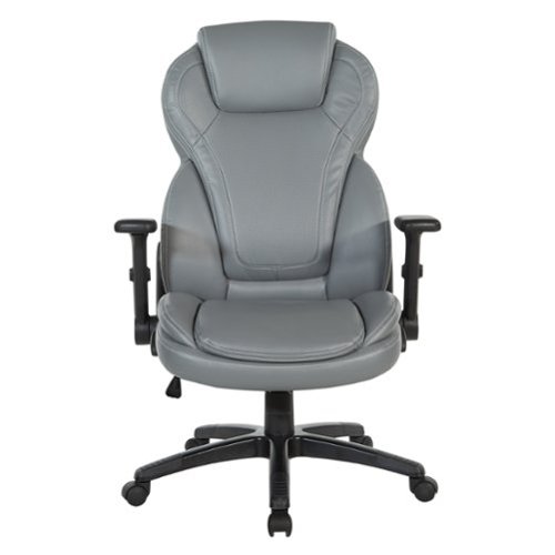 Office Star Products - Exec Bonded Lthr Office Chair - Charcoal-Front_Standard 