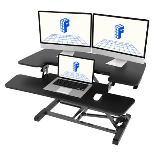 FlexiSpot - M7 Series 35"W Manual Adjustable Standing Desk Converter - Black-Front_Standard 