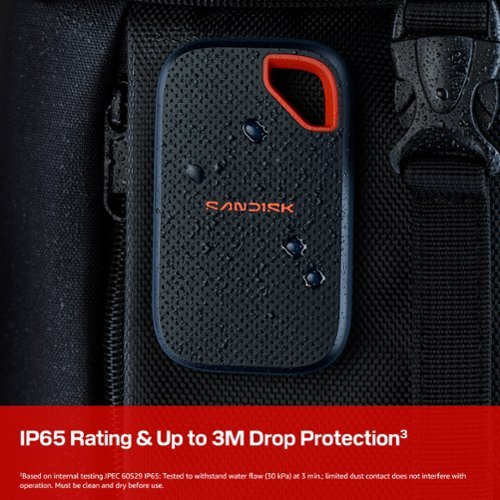 SANDISK Extreme 1TB Portable SSD External USB Type-C SSD, up to 2000MB/s, IP65 water / dust resistance - Black WORLDWIDE DELIVERY