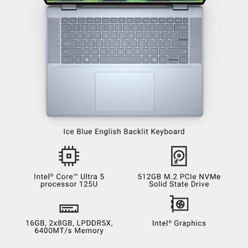 Dell Inspiron 2-in-1 16” LED FHD+ Touch Screen Laptop – Intel Core Ultra 5 with 16GB Memory – 512GB SSD - Ice Blue BUY IN SINGAPORE