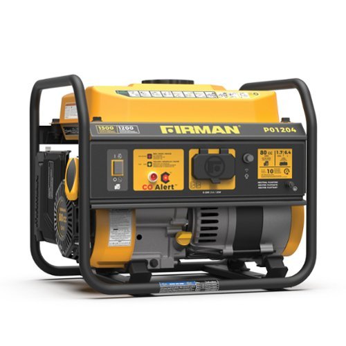 Firman - P01204 Recoil Start 120V 1500-Watt Gas Portable Generator with CO Alert - Gold, Black-Front_Standard 