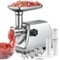 AIRMSEN - Electric Meat Grinder & Mincer, Professional Sausage Maker & Stuffer with 3 Plates & Kubbe Kit - Stainless Steel-Front_Standard