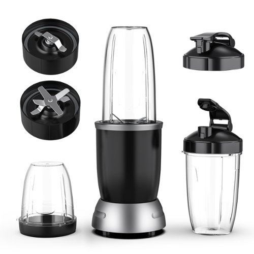 Teendow - 1200W Personal Blender with 25,000 RPM, Smoothie Blender Maker & Grinder with 3 Cups for Shakes, Juices - Black-Front_Standard 